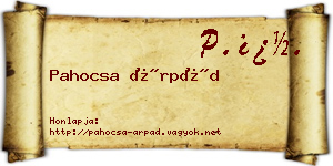 Pahocsa Árpád névjegykártya