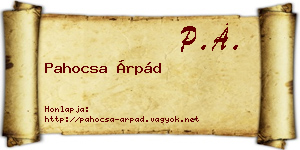 Pahocsa Árpád névjegykártya